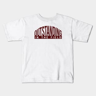 Funny Baseball Pun Outstanding in the Field Kids T-Shirt